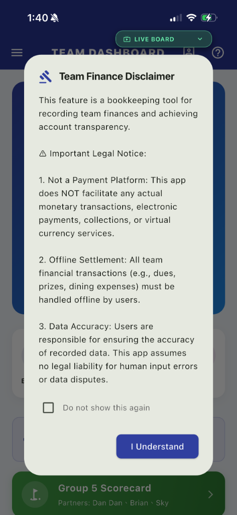 Financial Management Disclaimer