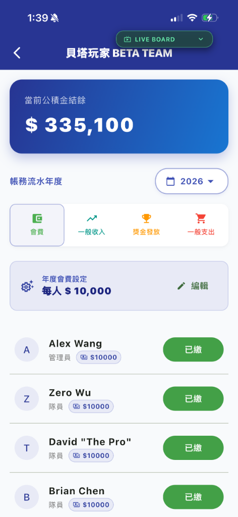 財務帳務管理